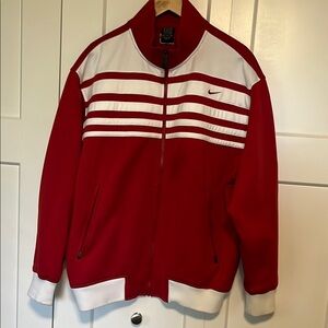 Nike Red and White Track Jacket MEDIUM (runs large)